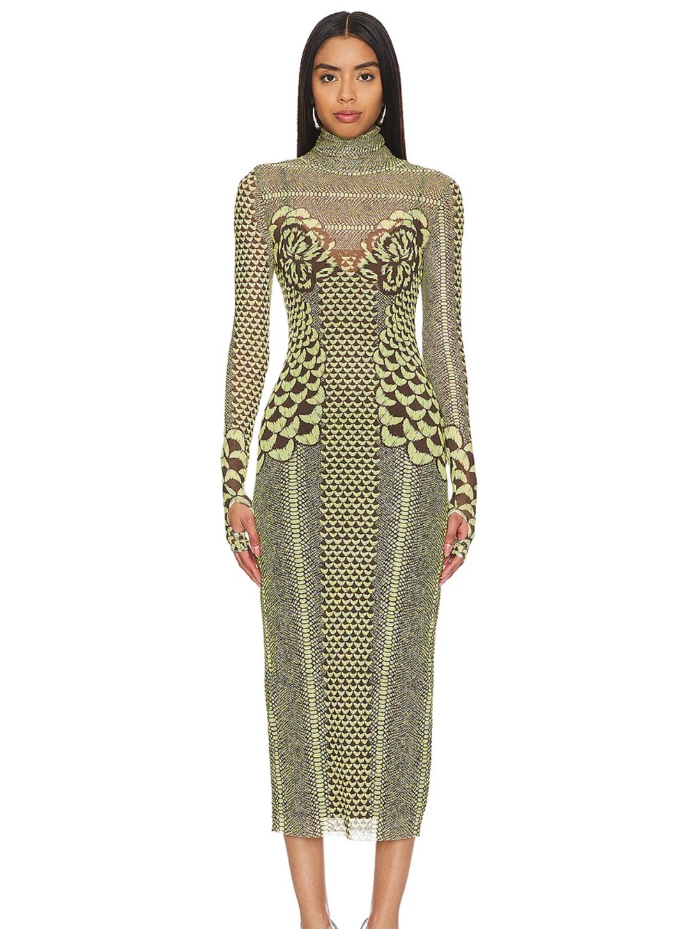 AFRM Long Sleeve Midi Shailene Dress